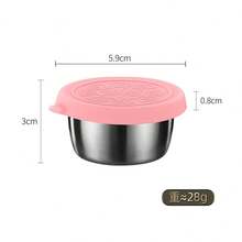 1 件/4 件/不锈钢酱料杯容器，带密封盖，非常适合蘸酱和盛菜杯沙拉酱容器，带盖，小型防漏可重复使用不锈钢沙拉酱容器，可作为午餐盒、酱料容器、野餐、旅行餐准备和厨房储存，野餐、旅行餐准备和厨房储存 - 彩色 - 查看 4