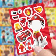 8pcs Paw Patrol Puzzle Stickers, Can Be Assembled Into Funny Expressions Of Ryder And Rubble, Suitable For DIY Games, Party Gifts, Decoration, Notebooks And Phones. - Multicolor - View 5