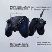RAZER Phantom Wolf Warrior V2 Professional Edition Wireless Game Controller PS5/PC Universal Hall Electromagnetic Trigger Zero Dead Zone Four Back Button Macro Programming E-Sports Grade Joystick Six-Axis Somatosensory - الأسود - مشاهدة 4