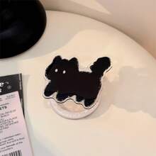 1 pieza Soporte magnético para teléfono con diseño de gato negro personalizado, compatible con carcasas magnéticas de Apple, Honor, VIVO, OPPO, de fuerte adherencia, ajustable, de diseño minimalista y portátil para escritorio, unisex