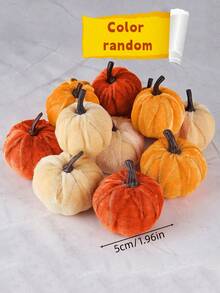 6 件人造泡沫天鹅绒南瓜，秋季装饰，家居装饰，各种人造天鹅绒南瓜套装，感恩节可重复使用的秋季人造餐桌装饰，秋季中心餐桌装饰，秋季装饰人造天鹅绒南瓜，丰收，感恩节，餐桌装饰