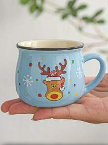 1/4 件 150 毫升圣诞陶瓷杯家居烘焙卡通圣诞老人慕斯杯圣诞慕斯咖啡杯适用于办公室圣诞节礼物送给朋友家人早餐杯 - 彩色 - 查看 6
