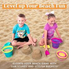 ¡RecomendadoJOYIN Cubo de Playa Plegable Paquete -3 Bolsa Cubo de Juguete de Playa Plegable, con Pala y Mochila de Malla, Adecuado para Fiestas de Playa para niños, Equipo de Campamento, Viajes, Cubo de Pesca¡Top de Temporada - Naranja/Azul/Verde - Ver 8