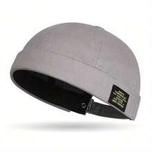 Gorro sin ala para hombres y mujeres, gorro clásico de algodón de Color sólido con cuentas, gorro de Hip Hop para actividades de ciclismo al aire libre - Negro - Ver 9