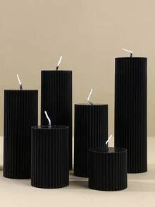 Rote zylindrische duftende Kerze, dekorative Kerzenserie, Kerzenornament, Geschenk für Freundin, Geschenk für Frauen, Wintergeschenk, Wohndekoration Kerze, Weihnachts-Kegelkerze - Schwarz - Übersicht 6