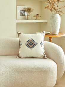 1 buc. Față de pernă decorativă cu broderie geometrică marocană boemă, pentru sufragerie, dormitor, petrecere, toate anotimpurile