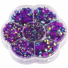5000pcs/Box, 2mm 3mm 4mm 5mm 6mm, 5 Sizes, Silver Base Crystal Beads Stones,Flower Shape Box Packed, Round Flatback Rhinestones Multi Colors Crystal Gems Non HotFix DMC Jewelry Beads Glass Stones Diamond 3D Pattern Design Accessories Glitter Manicure Decal Decorations For Clothes,Bag,Shoes,Cups,Phone Covers,Handicrafts,Diy Trim.