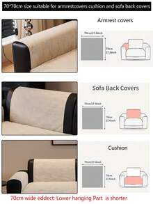 1 件四季沙发垫套，现代简约防滑双层防水薄膜沙发座垫，防尘，可水洗，柔软，防褪色，宠物友好，适合卧室、办公室、客厅组合家具、L 型沙发和 1/2/3/4 座沙发 - 卡其色 - 查看 18