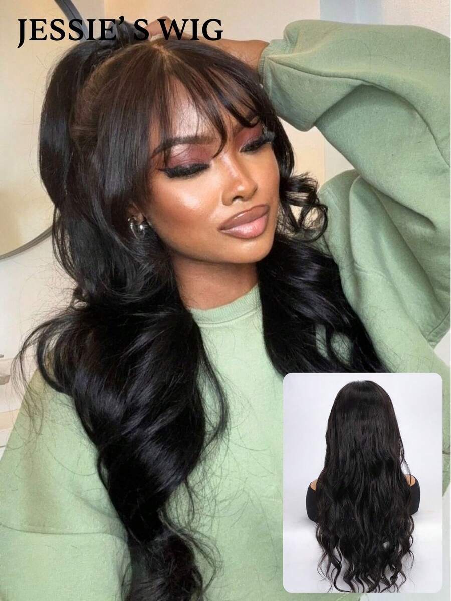 jessie's wig Jessie's 假发，预剪裁 4x4 蕾丝，蓬松弹力波浪卷无胶假发，真人发，即戴即走，180% 密度，16-26 英寸 - SNatural - 查看 1
