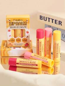 3 件牛奶果冻润唇膏蜂蜜西柚石榴持久保湿亮泽暗沉双唇减少唇纹唇部护理 - 米色 - 查看 10