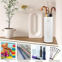 Umbrella Stand For Entryway Metal Umbrella Holder Freestanding Umbrella Stand Round Umbrella Holder Bin Waterproof Umbrella Storage Rack Indoor Walking Stick Holder For Home Entryway 15*42cm WhiteB0CZNXM6K6[Am]14W166
