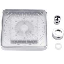 7-Color Changing LED Shower Head, High Pressure Illuminated Shower Head, 6-Inch Square Rainfall Shower Head With Lights, Chrome Plated