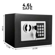 4.6L Digital Steel Safe Electronic Security Home Office Money Cash Safe With Key - Black - View 7