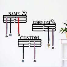1pc, Customized Metal Medal Hangers For Soccer And Running, Personalized Name Award Rack, Sports Medal Display, Wall Decor, Home Art, Classic Style Reusable, Ornamental Exquisite, High-Quality, Modern, Contracted Custom, Personalized, Unique Ideal Gifts Him Her Anniversaries Valentine's Day Mother's Day Birthdays Children's Day, For Father's Day, For Graduation, For Weddings, For Housewarming Bedroom, Home, Bathroom, Living Room, Dining Room, Office, Tea Room, School