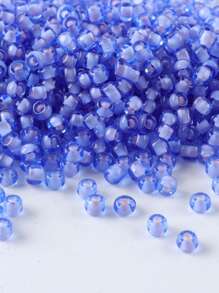 GO2CJBEADS 10 جرام متعدد الألوان حبيبات زجاجية دائرية بقطر 2 مم بخط فضي للاستخدام في صناعة الأساور DIY