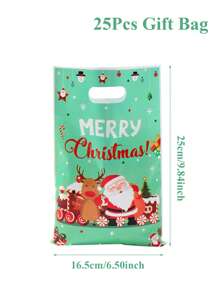 50 pièces Sac cadeau de Noël, sac en plastique Père Noël et renne, décoration de Noël joyeux, fournitures de fête de Noël, petits sacs cadeaux de Noël, sacs d'emballage pour petits articles, fournitures d'emballage de cadeaux pour rassemblement familial, fournitures d'emballage de cuisine, décoration extérieure de Noël, décoration du Nouvel An 2026, sac de décoration de cadeaux de Noël, faveurs de fête