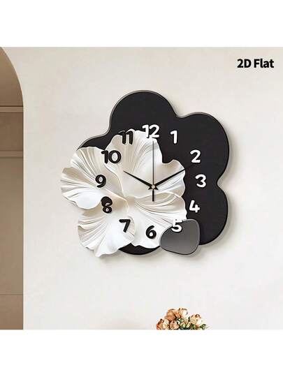 1pc Verlichting Luxe High End Feel, Bloemen Wand Clock, Super Silent Quartz Movement, No Ticking, ating Clocks In Living Rooms,Bedroom Room, Offices, Restaurant, Cafes, Perfect ative Friends Family Home Room view 2