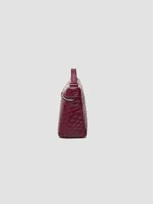 1 pièce Sac bandoulière carré en PU gaufré de couleur unie, convient pour la mode quotidienne et les sorties des femmes - Rouge foncé - Voir 3