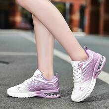 Women Running Shoes Fashion Air Sneaker Women Cushion Mesh Breathable Tennis Sport Shoes - 白紫色 - 查看 5