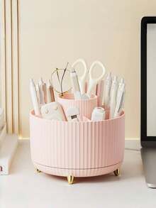 360 Degree Rotating Makeup Organizer Box, Large Capacity Desktop Skincare Products Storage Rack For Home, Kitchen, Bathroom, Vanity, Divided Compartments For Pencils, Eyeshadow, Lipsticks, Pens, Office Supplies, Back To School, Dorm