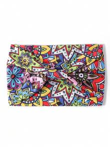 发带女式吸汗带 1 件几何图案波西米亚针织头带，四季发饰时尚发带秋季配饰