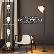 HonoDing Floor Lamp Standing Lamp Adjustable Head Arcylic Shade Floor Lamps For Living Room/Office/Bedroom ,,Classroom,Light Shade,Lamparas Para Sala Halloween Decorations,Lights For Room (Black) - Xem 4
