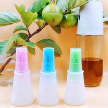 1 Pcs Silicone Oil Brush, High Temperature Resistant, Suitable For Family Barbecue, Outdoor Barbecue, Fried Steak, Household Oil Bottle, Light And Portable, Very Suitable For Camping Barbecue,Cooking Brush For Oil And Sauce - 彩色 - 查看 3
