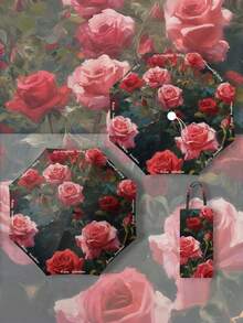 1把全新折叠伞高清双面印花遮阳伞油画风格雨伞春夏秋冬通用男女学生防晒防紫外线伞，春夏精选，伴娘礼物，房间装饰，卧室装饰，海滩，旅行，男女通用，度假，可爱小物，母亲节礼物，卧室装饰，花园，厨房装饰，夏季，海滩，旅行必备，房间装饰，软萌，毕业季 - 如圖 - 查看 15