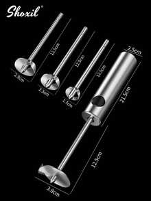 shoxil 4pcs/Set Stainless Steel Vegetable Drill, Fruit Corer And Veggie Spiralizer, Fruit Core Extractor, Kitchen Gadgets, Ergonomic Handle With 4 Sizes For Coring And Hollowing Out Zucchini, Potatoes, Carrot, Apple - Silver - View 8