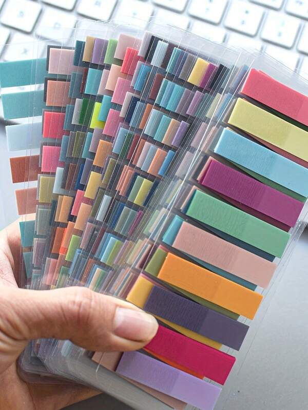 1400/1000/200 pezzi, etichette adesive, segnalibri numerati, note adesive, segnalibri colorati e riutilizzabili con scritte, etichette segnalibro con nastro decorativo, note adesive trasparenti colorate in stile retrò europeo e americano, per forniture scolastiche, per il ritorno a scuola