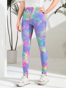 Seamless Tie-Dye High Waist Peach Lift Yoga Pants, Outdoor Sports Fitness Running Leggings, Slimming & Lifting