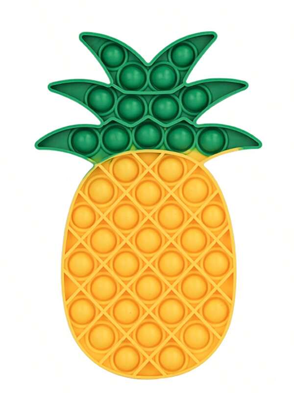 Gelbe Ananas Quetsch-Bubble-Wrap Stresslinderungsspielzeug, tragbares Silikon-Fidget-Spielzeug für Kinder & Erwachsene, ruhiges Reisespielzeug, geeignet für Thanksgiving, Vatertag, Halloween, Weihnachtspartyspielen