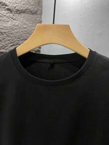 Men's Fashionable Printed Loose Fit Short Sleeve T-Shirt | Exquisite Design | Summer Essential | Easy To Match, Showcasing Your Style - Black - View 6