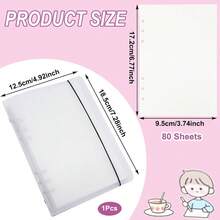SHUS0146-Sticker Collecting Album  Sticker Book PP Frosted Translucent Cover Sticker Album 80 Sheets Blank Sticker Collection Accessories For Collecting Stickers Labels A6 - LightBlue - Xem 2