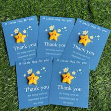 10张装迷你口袋拥抱卡片，树脂星星造型，上面写着“感谢您成为我生命中如此重要的一部分”，感恩节、新年、情人节礼物，送给老师、朋友和家人。 - 彩色 - 查看 10