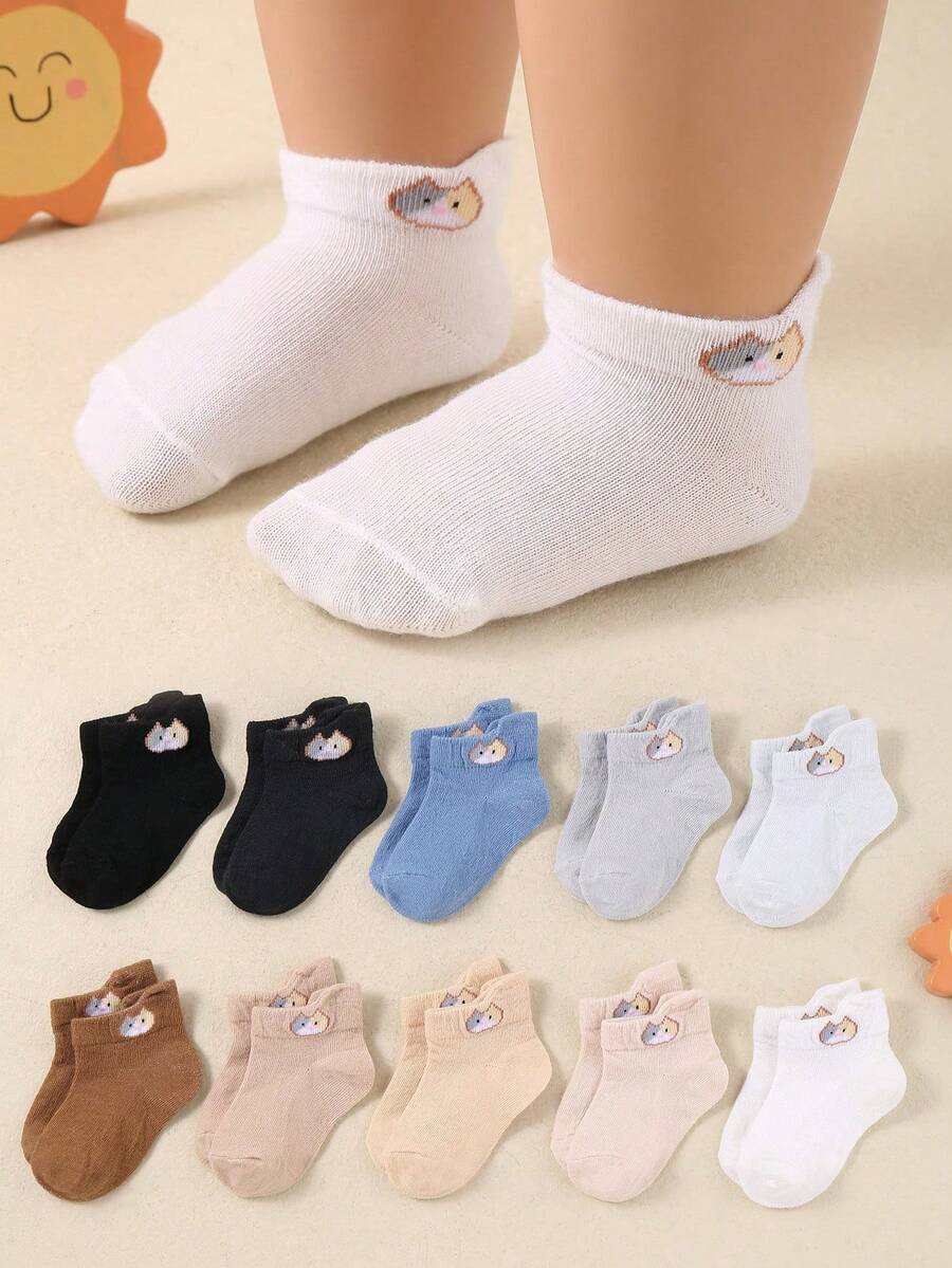 1 par de calcetines de tobillo con estampado de gato para bebé. Estos adorables calcetines son calcetines informales de corte bajo adecuados para niños y niñas pequeños. Calcetines para bebés, recién nacidos, niños pequeños e infantes. - Multicolor - Ver 1