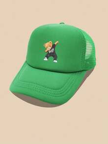 1 pieza Gorra de béisbol con estilo deportivo para hombres, con estampado de oso lindo, ajustable y transpirable de malla, adecuada para deportes al aire libre, golf - Multicolor - Ver 14