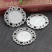 4pcs 25mm Inner Size Multi-Styles Pendant Cabochons Blank Base Setting Bezel Tray DIY Jewelry Making Accessories Findings For Necklace Keychains - Pendant Blank Base Setting - View 6