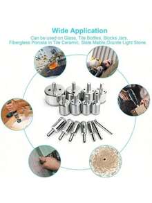 10pcs Diamond Hole Saw Set - For Diamond/Tile/Marble/Glass/Ceramic - Diamond Coated Edge, Precision Drilling, With Drill Bit Grinder - Multicolor - View 1