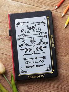 12/20/30 件报纸会计笔记本绘图模板 DIY 剪贴簿镂空花卉边框尺子 - 白色 - 查看 2