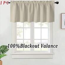 1 Gói rèm cửa cản sáng 100% màu be, phần trên có túi đựng thanh, lớp lót màu đen, chặn tia UV, cân bằng nhiệt độ, làm tối phòng, bảo vệ sự riêng tư, nhẹ và nhanh khô, có thể giặt bằng máy, trang trí cản sáng phong cách, thích hợp cho nhà bếp, phòng giặt, mái che nắng cho xe RV, giếng trời, 100gsm - Màu be - Xem 1