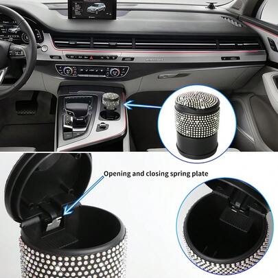 Car Ashtray - Smokeless, Car Cup Holder With Lid, Fit For All Vehicles, Car Ashtray Without Light, Car Interior Accessories, Fashionable Ashtray, Durable Plastic