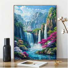 1 件 DIY 钻石画风景流水家居装饰全钻 11.8*15.7 英寸马赛克工艺墙面艺术装饰，墙面装饰钻石画，初学者手工钻石画 DIY - 彩色 - 查看 6