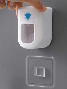 1pc Automatic Toothpaste Dispenser, Wall-Mounted Bathroom Accessories Toothpaste Squeezer, Portable Bathroom Decor, Suitable For Home Daily Use / Rental Bathroom, Can Be Used On Bathroom Wall Or Vanity, Wall-Mounted No Nails Easy Installation, Automatic Toothpaste Dispensing Prevents Waste, Space-Saving Portable Design, Keeps Vanity Tidy