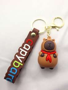 1pc Cute Capybara Plush Keychain, Perfect Gift For Friends, Classmates, Family Members - Multicolor - View 7