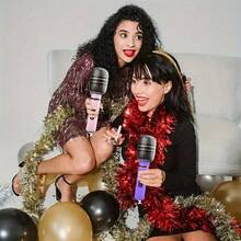 10/12 pièces Accessoires de microphone gonflable, microphone en PVC pour divertissement, décoration de scène, accessoires de fête gonflables, cadeaux, set de microphone gonflable - style moderne, sans alimentation, sans plumes, convient pour Noël, Halloween, Festival des lanternes, rentrée scolaire, fête des célibataires, anniversaire et concert de musique, fête à thème, accessoires de scène