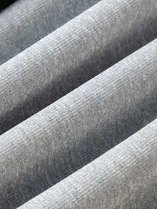 男士宽松华夫格针织阔腿裤，时尚运动休闲裤，适合散步、夜跑、健身锻炼，具有垂坠效果 - 灰色 - 查看 6