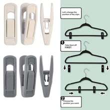 20pcs Flocked Clothes Hangers Clips, Strong Finger Clips Suitable For Pants, Socks And Hats, Drying Clips, Flocked Clips For Hangers, Thickened Plastic Clothes Pegs For Drying Clothes - Multicolor - View 1