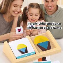 几何房屋设计师拼图，儿童逻辑训练透明卡片堆叠玩具，亲子互动 STEM 棋盘游戏，课堂游戏，儿童生日和节日礼物 - 彩色 - 查看 7