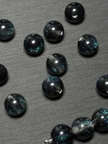 50 件梦幻春夏银河闪光圆形树脂珠，DIY 手链首饰制作用品